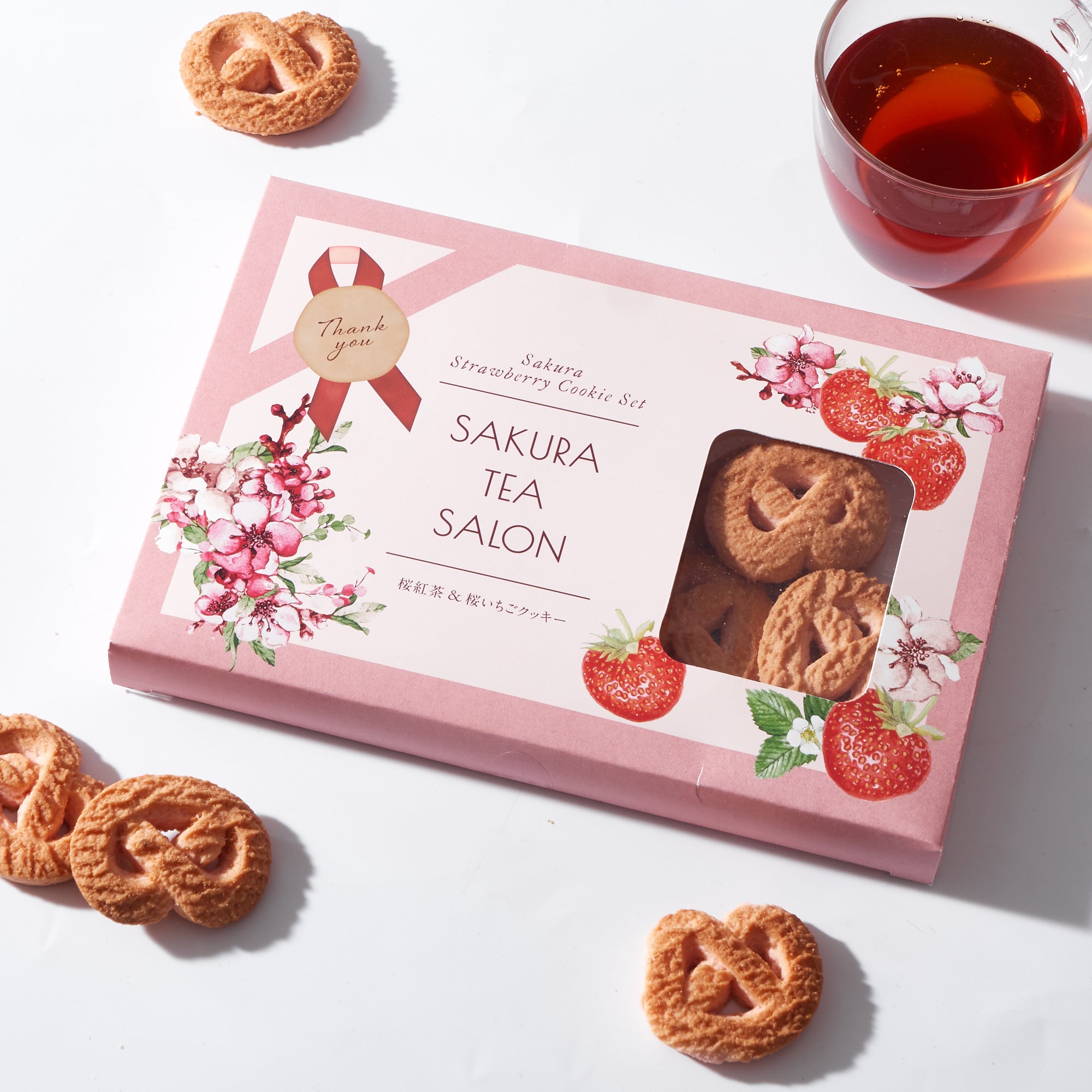 Sakura Tea & Strawberry Cookies Gift Set