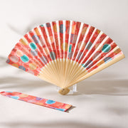 Yuzen Folding Fan (Red Chrysanthemum)