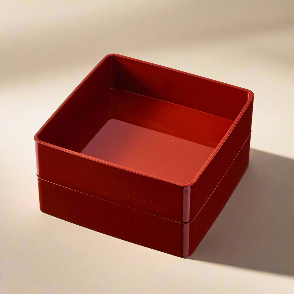 Two-tiered Ancient Vermilion Lacquered Box