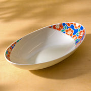 Rose Kutani Ware Oval Bowl