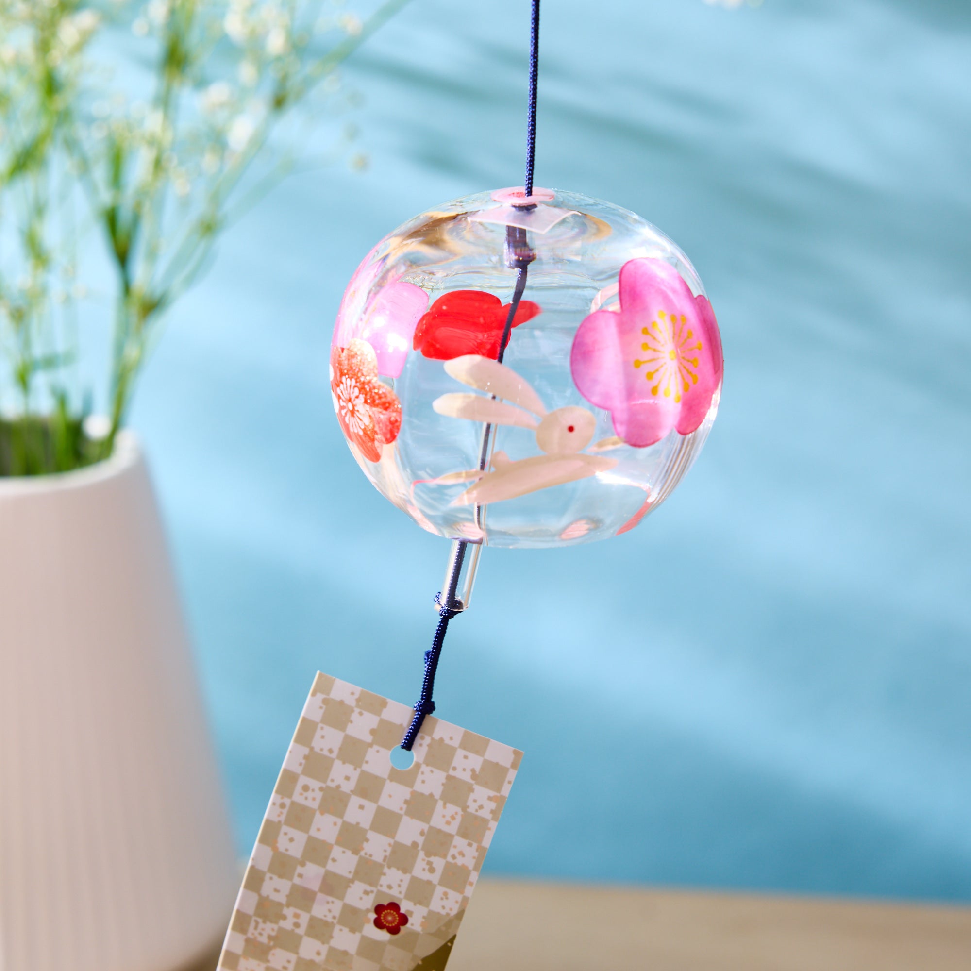 Plum Blossoms and White Rabbit Pattern Furin