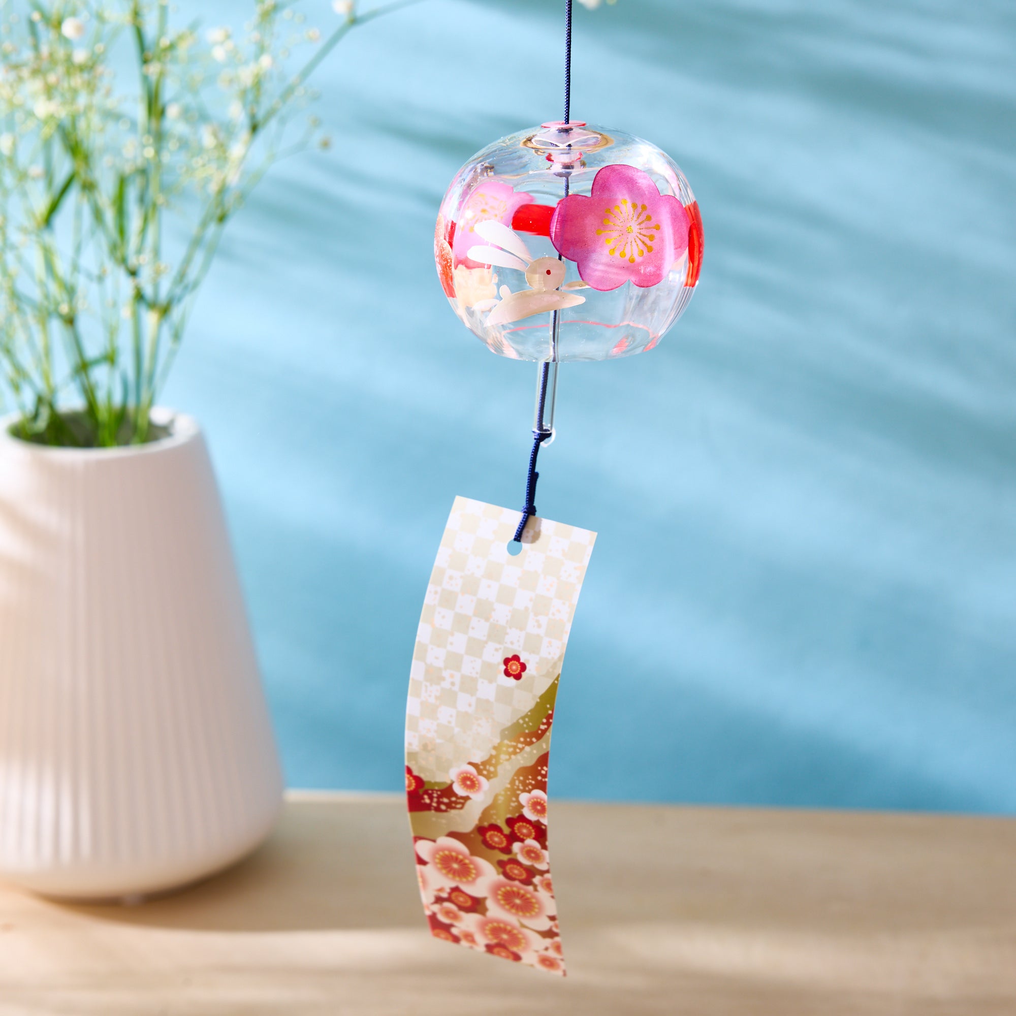 Plum Blossoms and White Rabbit Pattern Furin