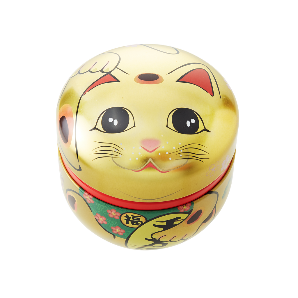 Maneki Neko Golden Lucky Cat Tea - Hojicha Stems Tea-