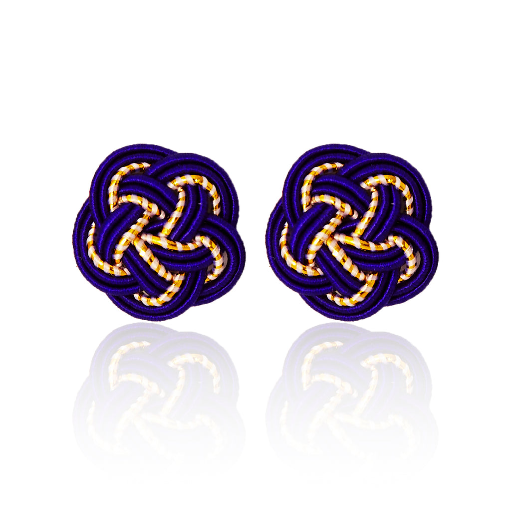 Japanese Ume Musubi Knot Earrings - Purple