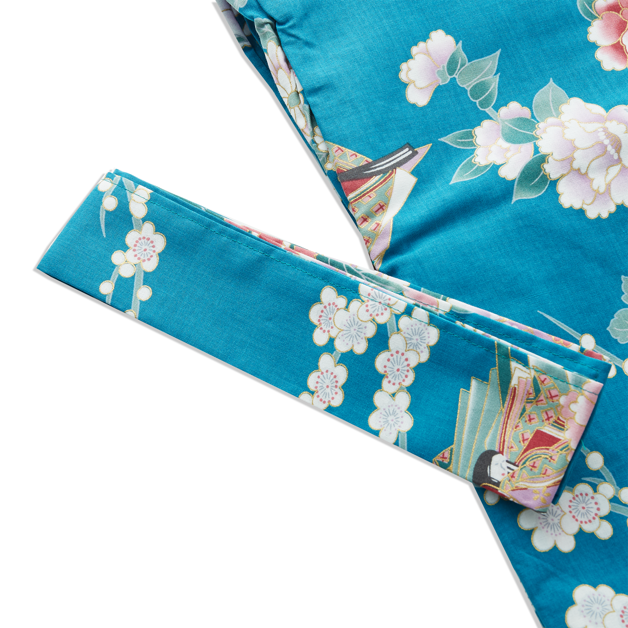 Japanese Kimono Robe - Turquoise Peony