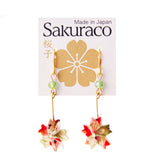 Japanese Origami Cherry Blossom Earrings - White