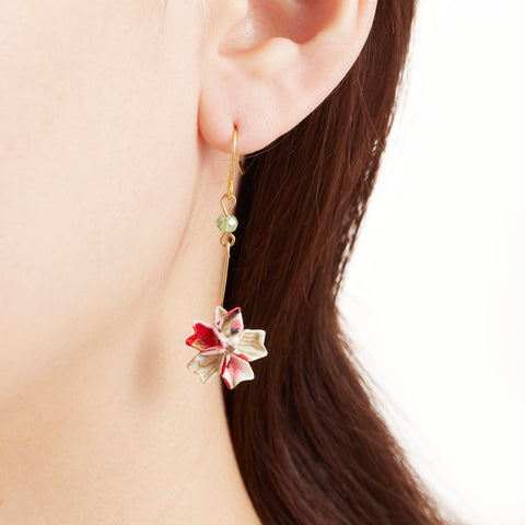 Japanese Origami Cherry Blossom Earrings - White