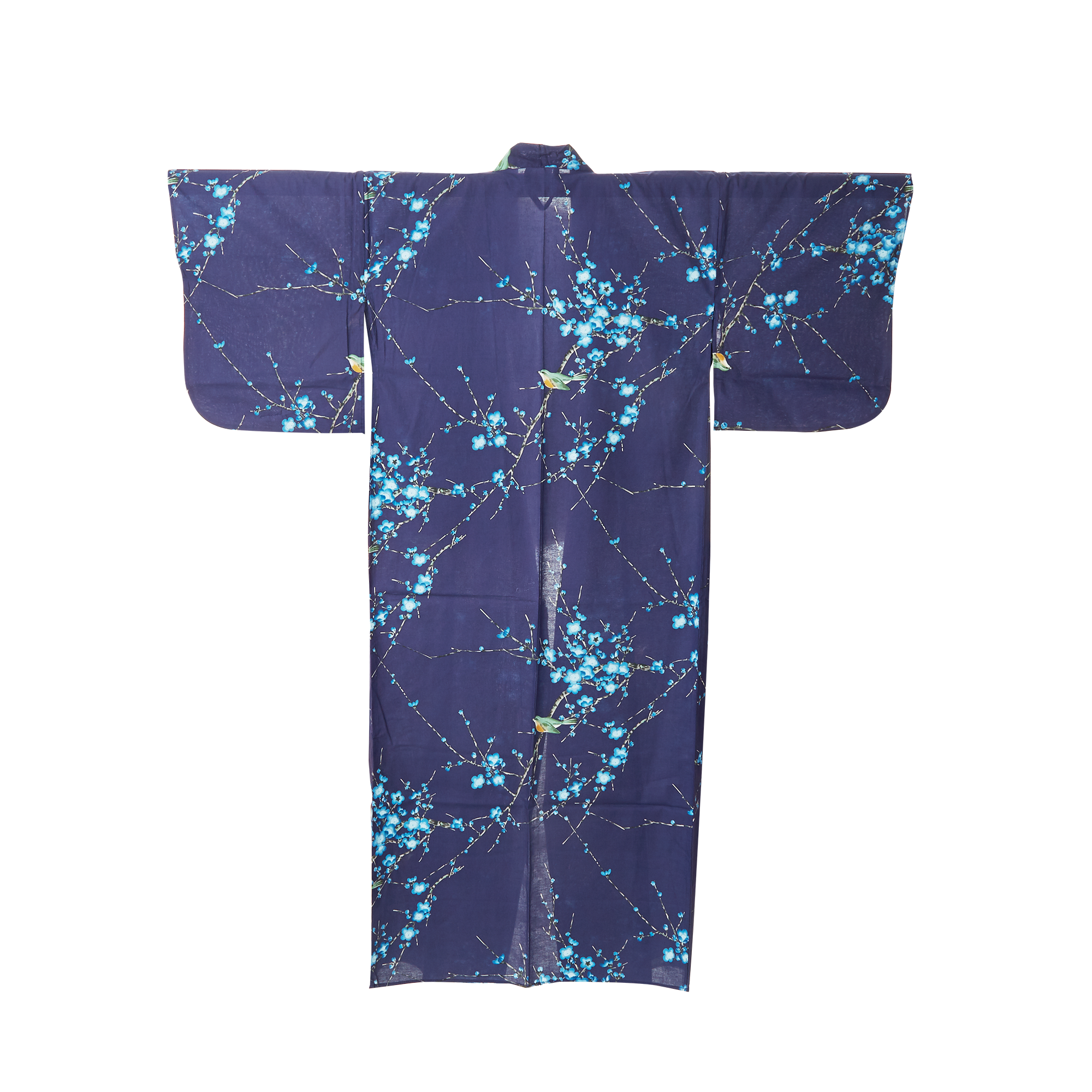Japanese Kimono Robe - Navy Blue Bird