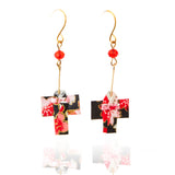 Japanese Origami Kimono Earrings - Black