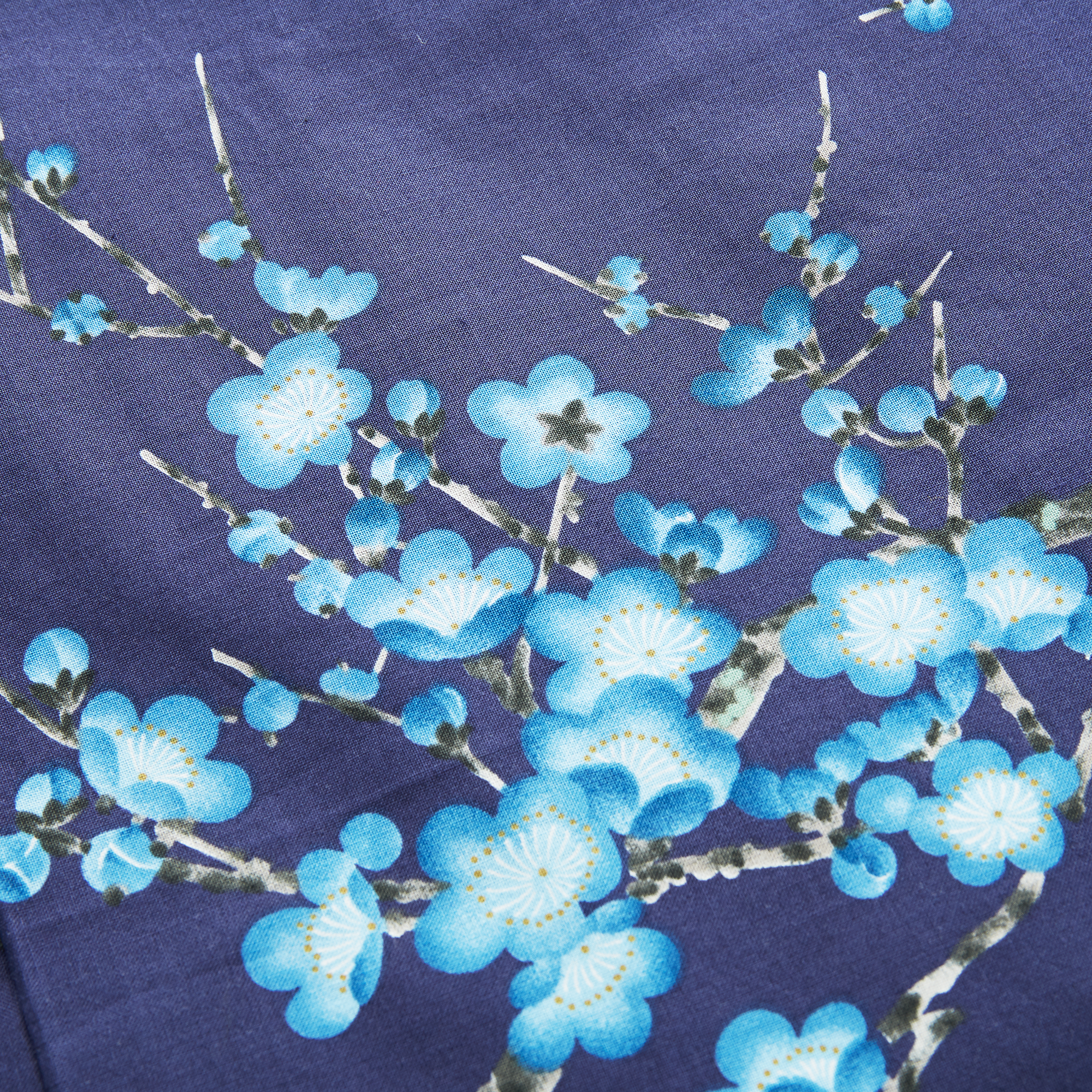 Japanese Kimono Robe - Navy Blue Bird