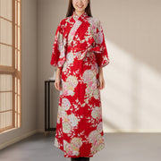 Japanese Kimono Robe (Red Chrysanthemum)