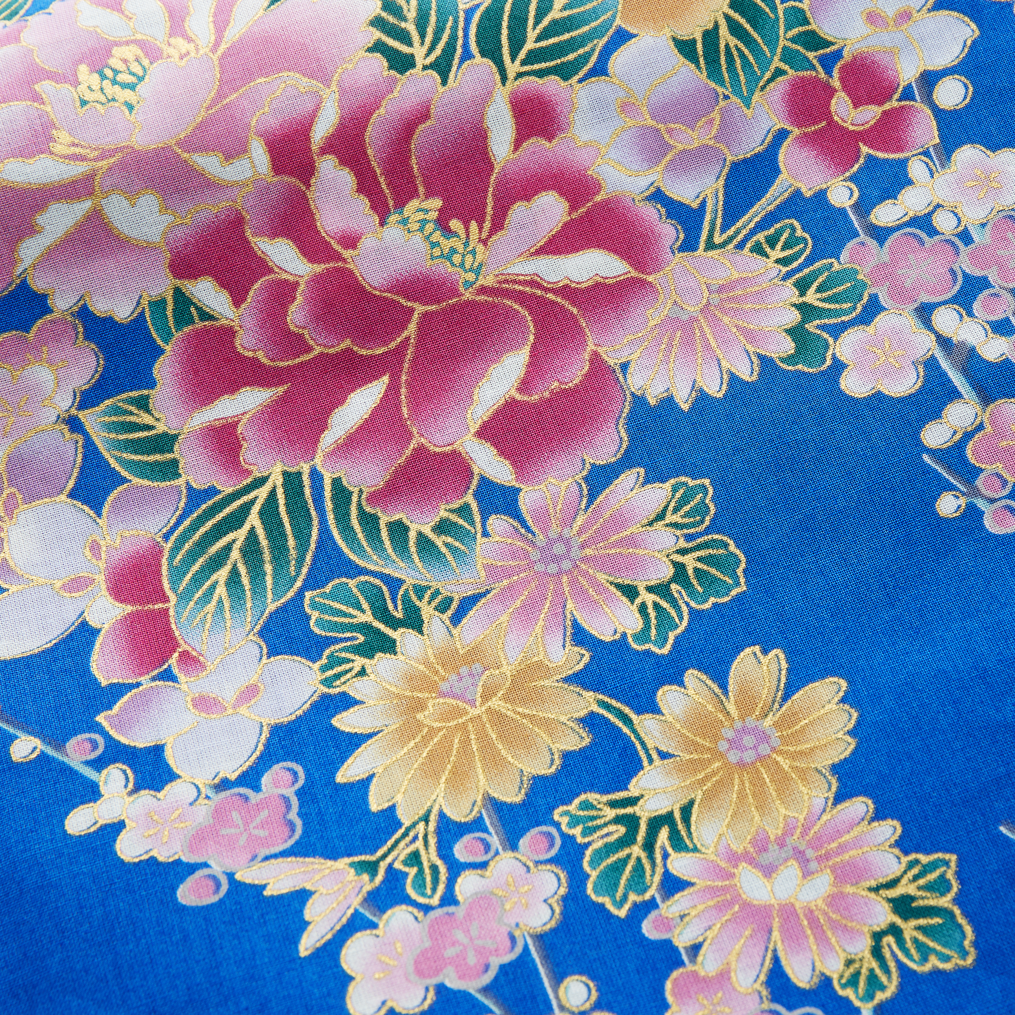 Japanese Kimono Robe - Blue Peony
