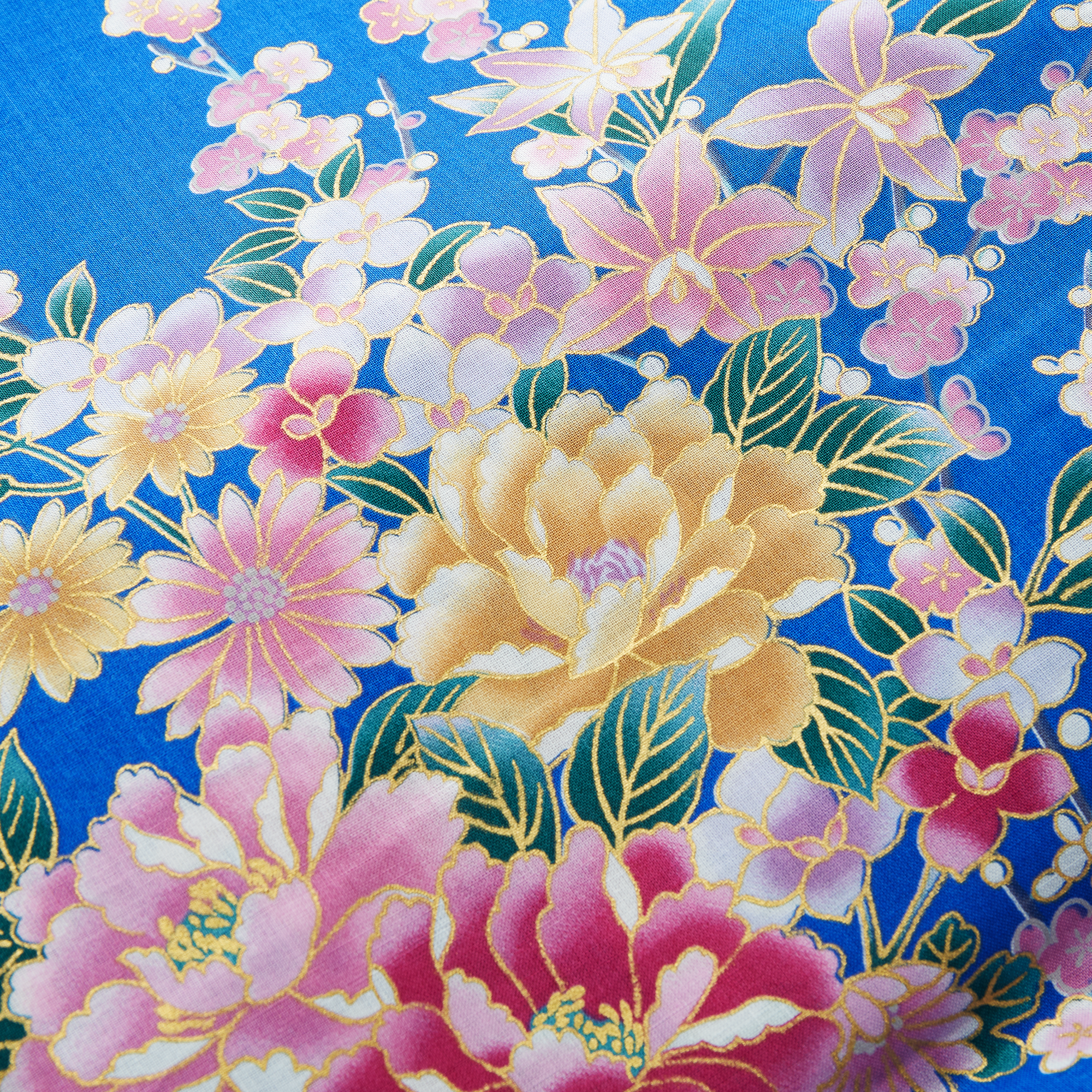 Japanese Kimono Robe - Blue Peony