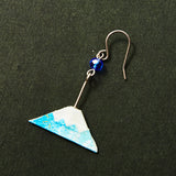 Japanese Origami Mount Fuji Earrings - Blue