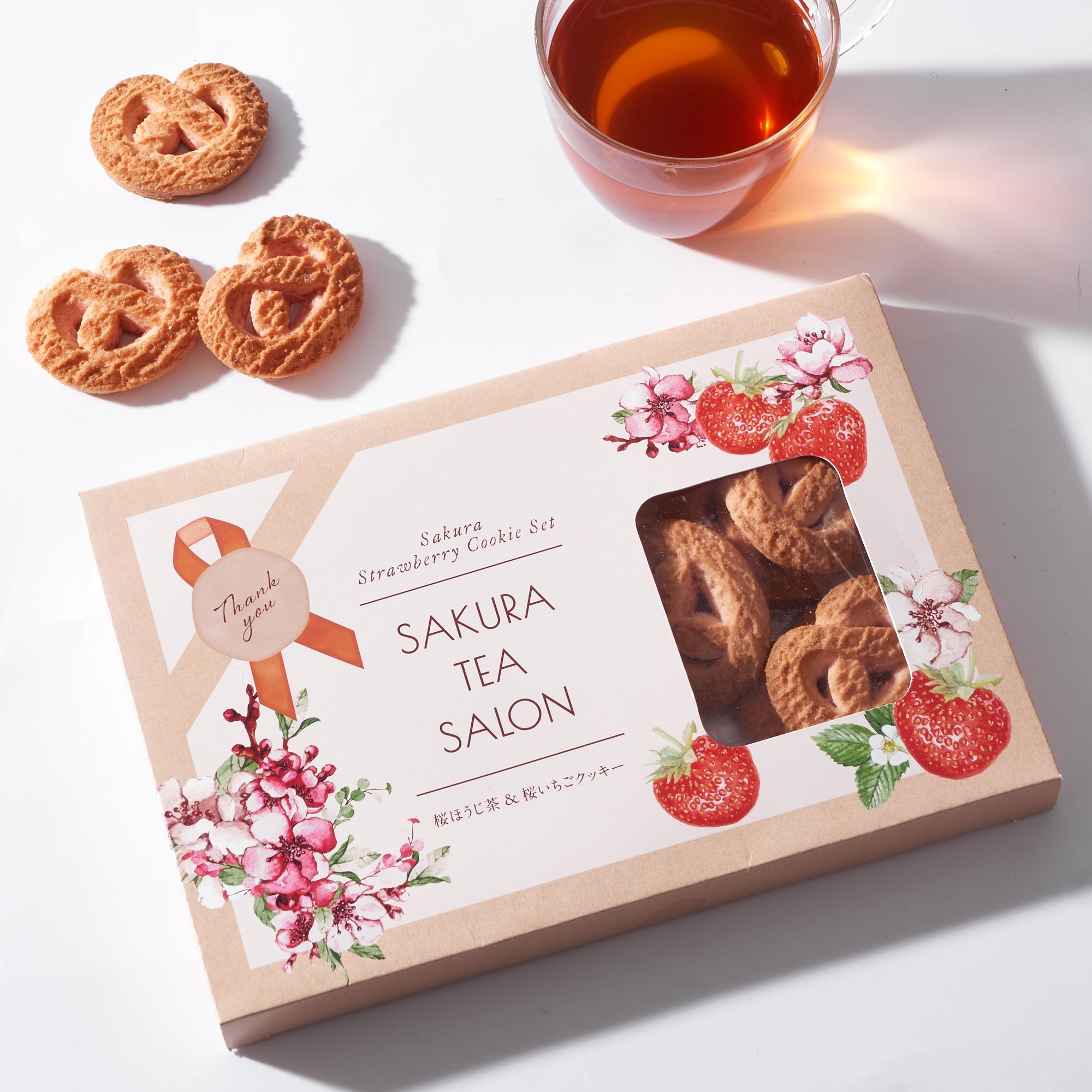 Sakura Hojicha & Sakura Strawberry Cookies Gift Set