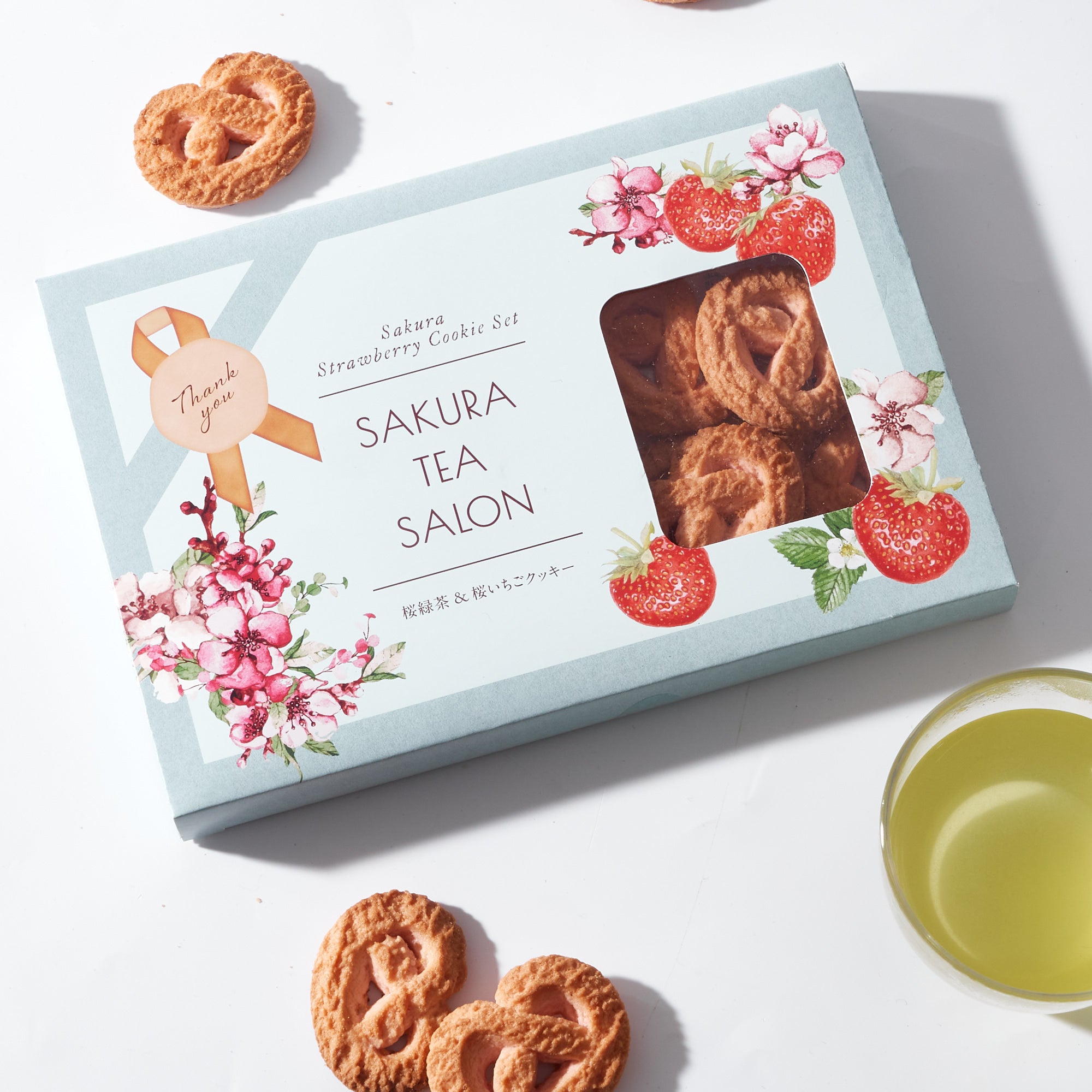 Sakura Green Tea & Strawberry Cookies Gift Set