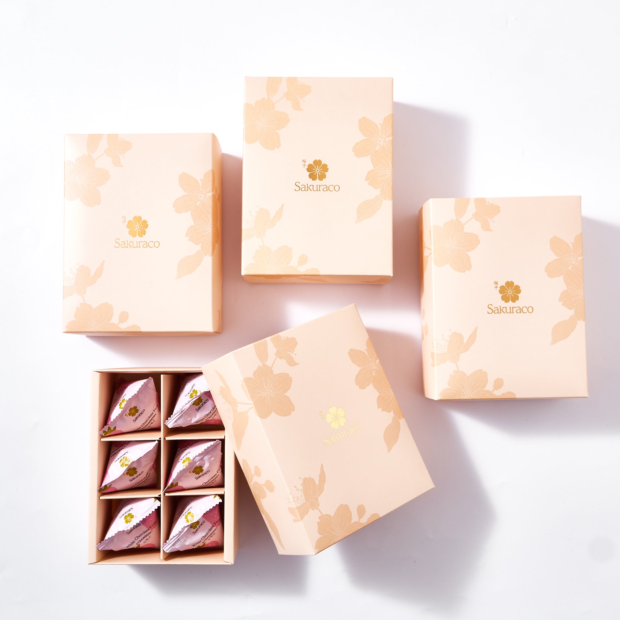 Sakuraco White Chocolate Fruit - Strawberry: 4 Box Set (24 pieces