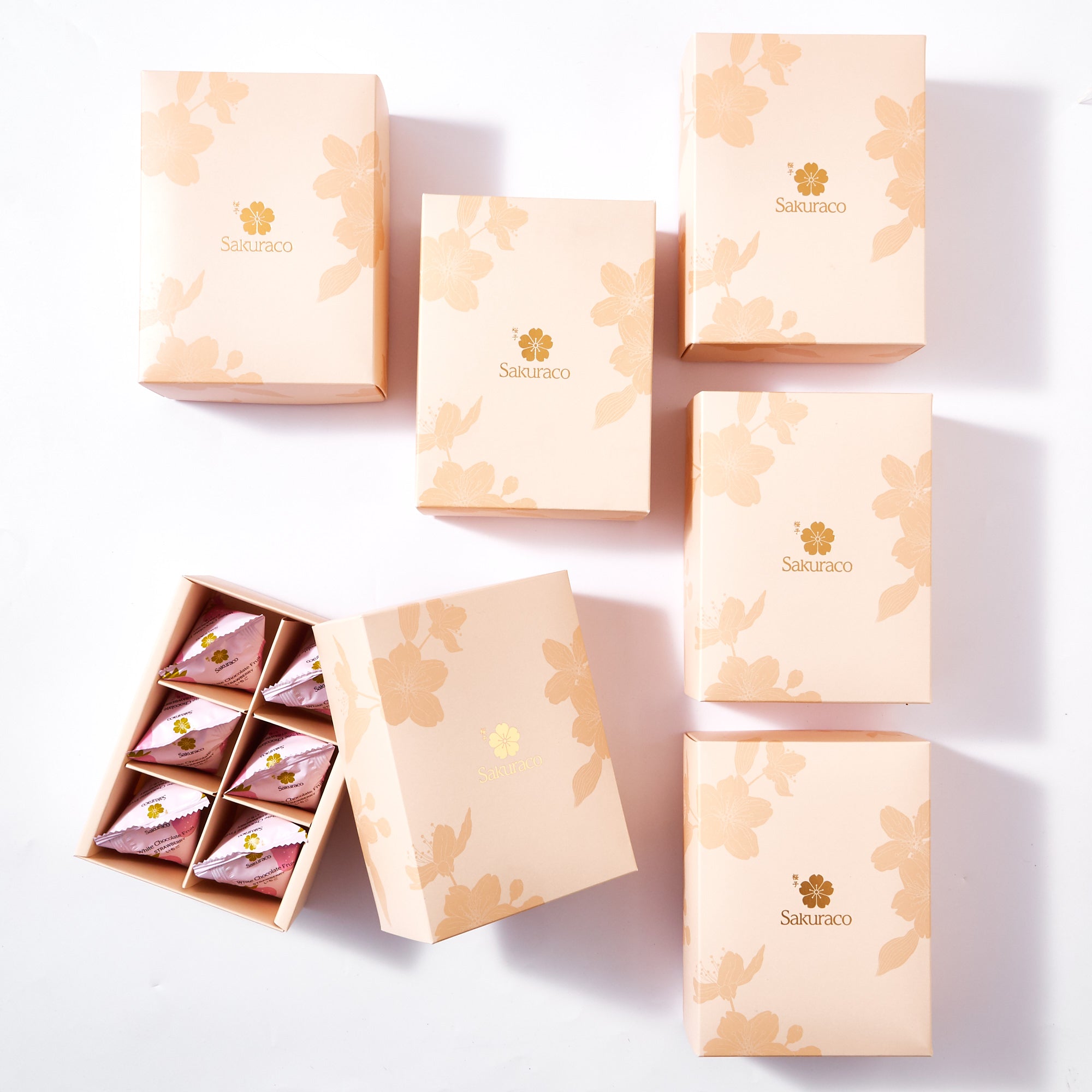 Sakuraco White Chocolate Fruit - Strawberry: 6 Box Set (36 pieces)