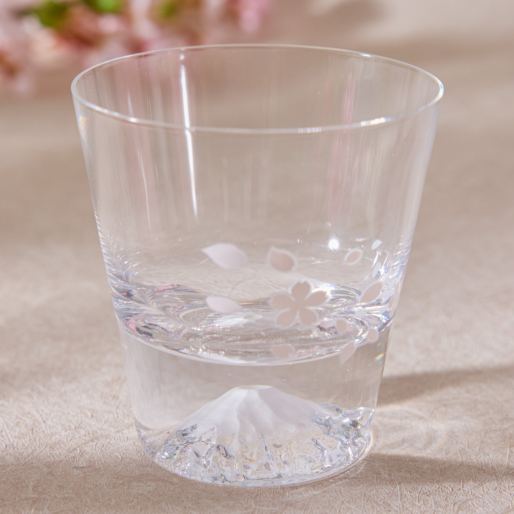 Color-Changing Mt. Fuji Sakura Rock Glass