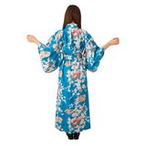 Japanese Kimono Robe - Turquoise Peony