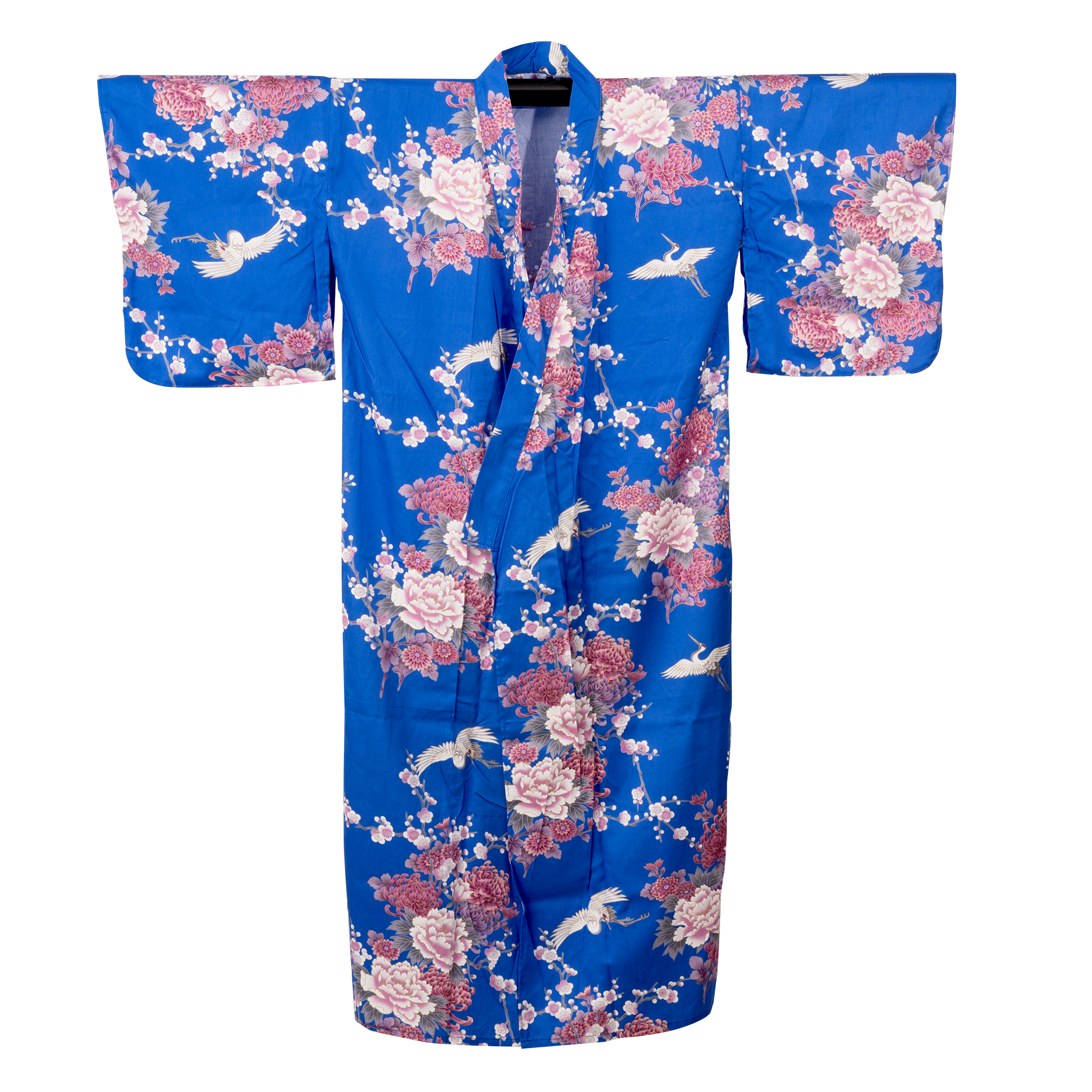 Japanese Kimono Robe (Blue Chrysanthemum & Peony)