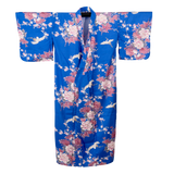 Japanese Kimono Robe (Blue Chrysanthemum & Peony)