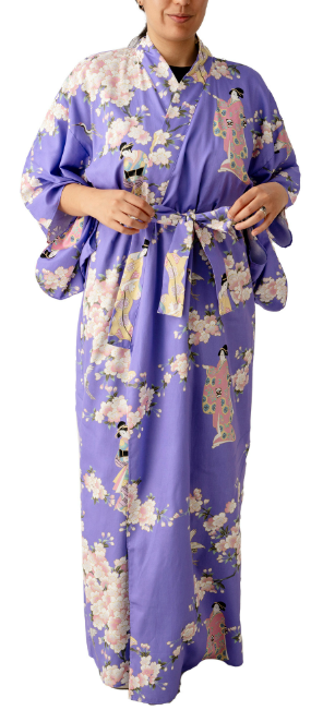 Japanese Kimono Robe (Purple Sakura)