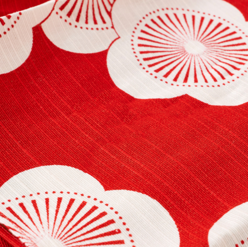 Plum Blossom Furoshiki (Red/Green) 5pcs set