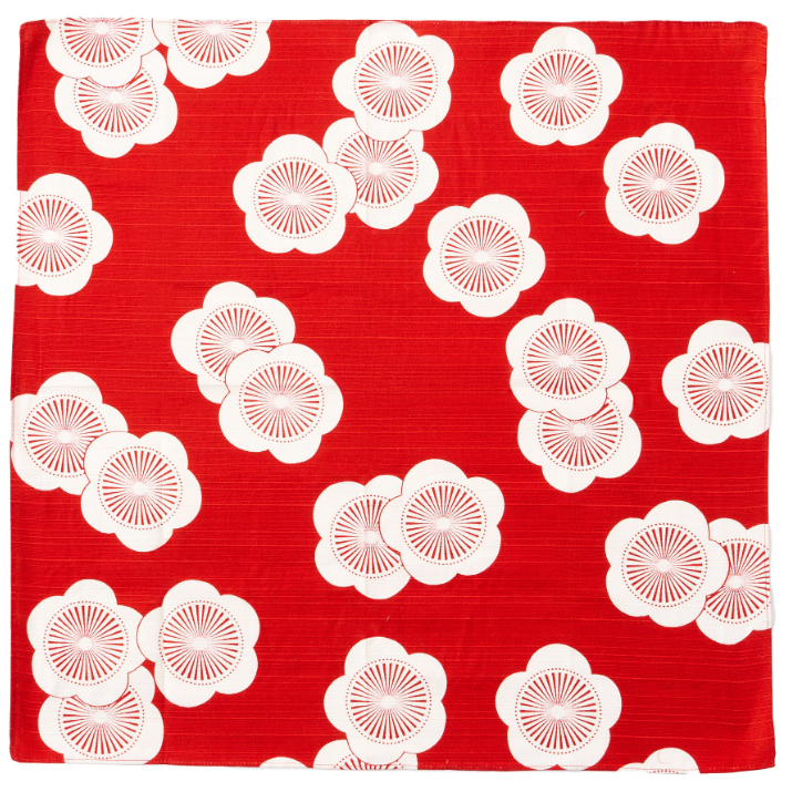 Plum Blossom Furoshiki (Red/Green) 5pcs set