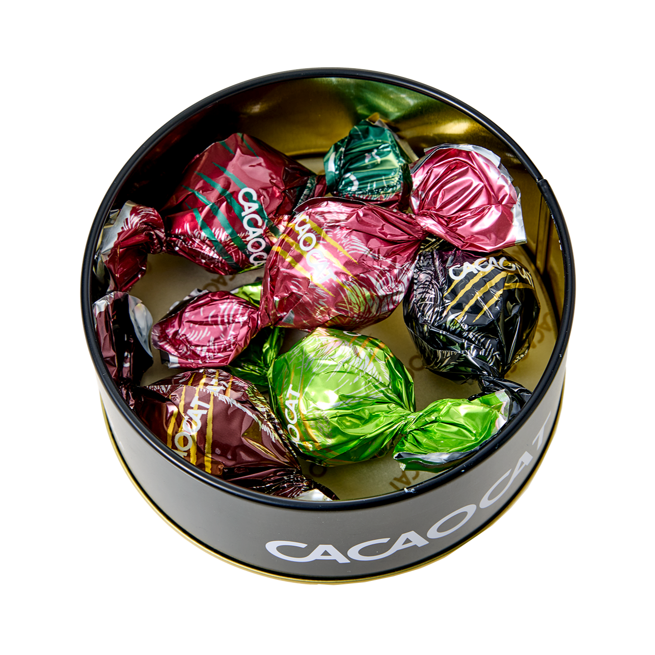 Cat Chocolate Tin: Green