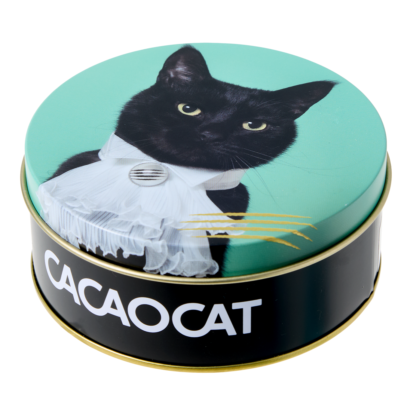 Cat Chocolate Tin: Green