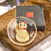 Tiger Maneki Neko Mini Glass Plate