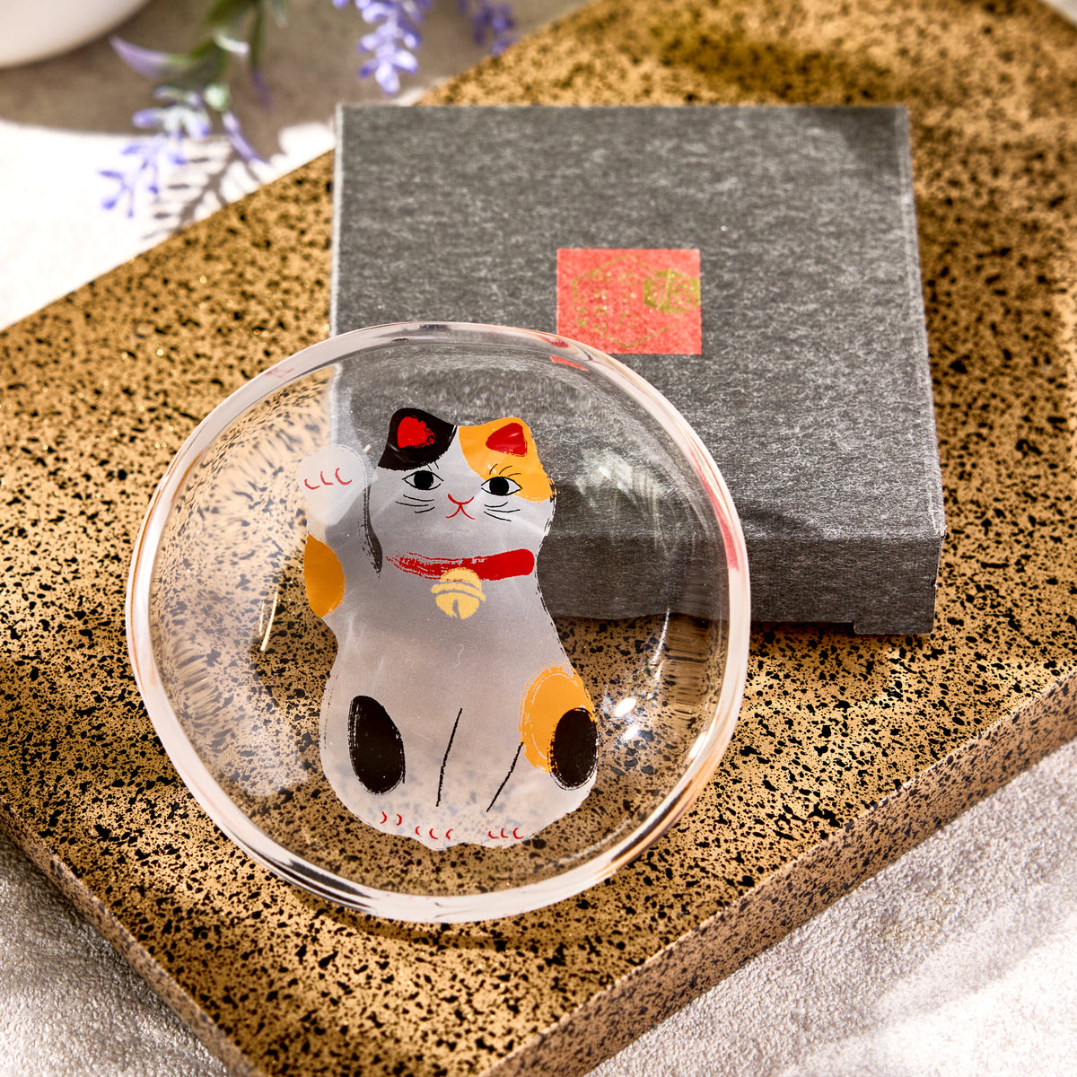 Calico Maneki Neko Mini Glass Plate