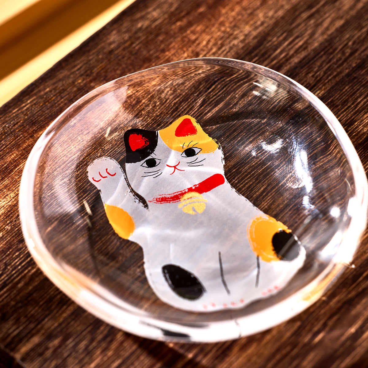 Calico Maneki Neko Mini Glass Plate