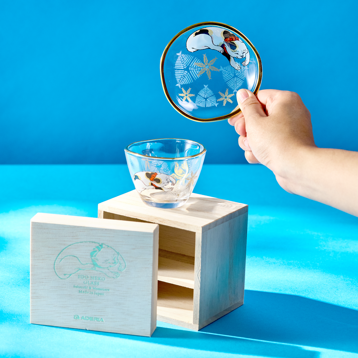 Calico Cat Sake Cup & Mini Plate