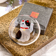 Spotted Maneki Neko Mini Glass Plate