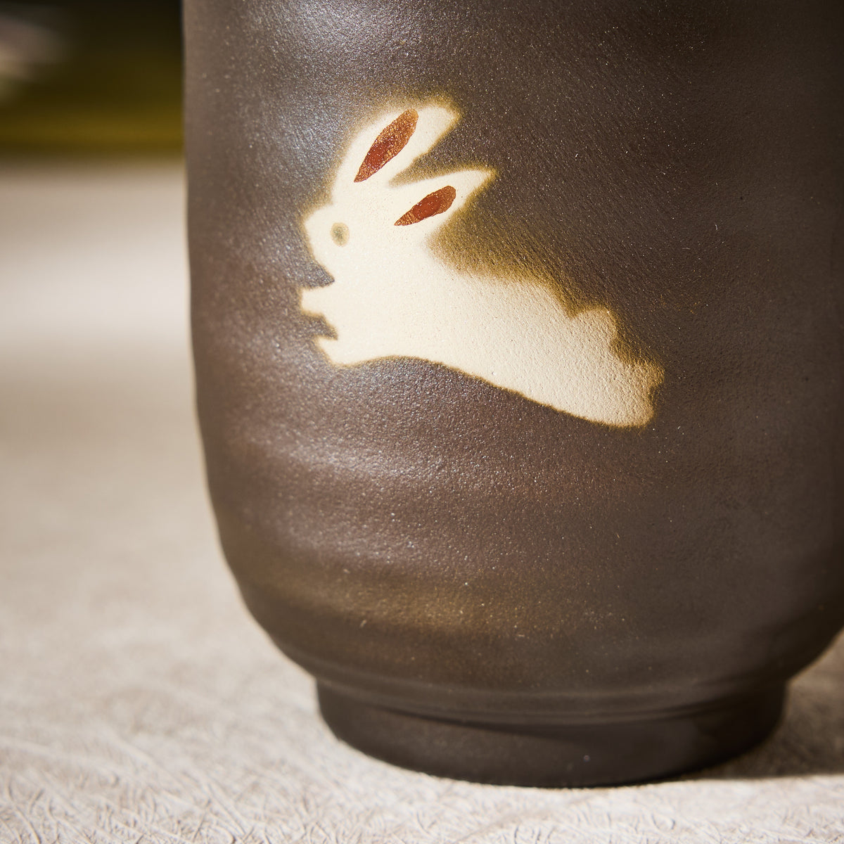 Tokoname Ware Tsukimi Rabbit Yunomi Teacup
