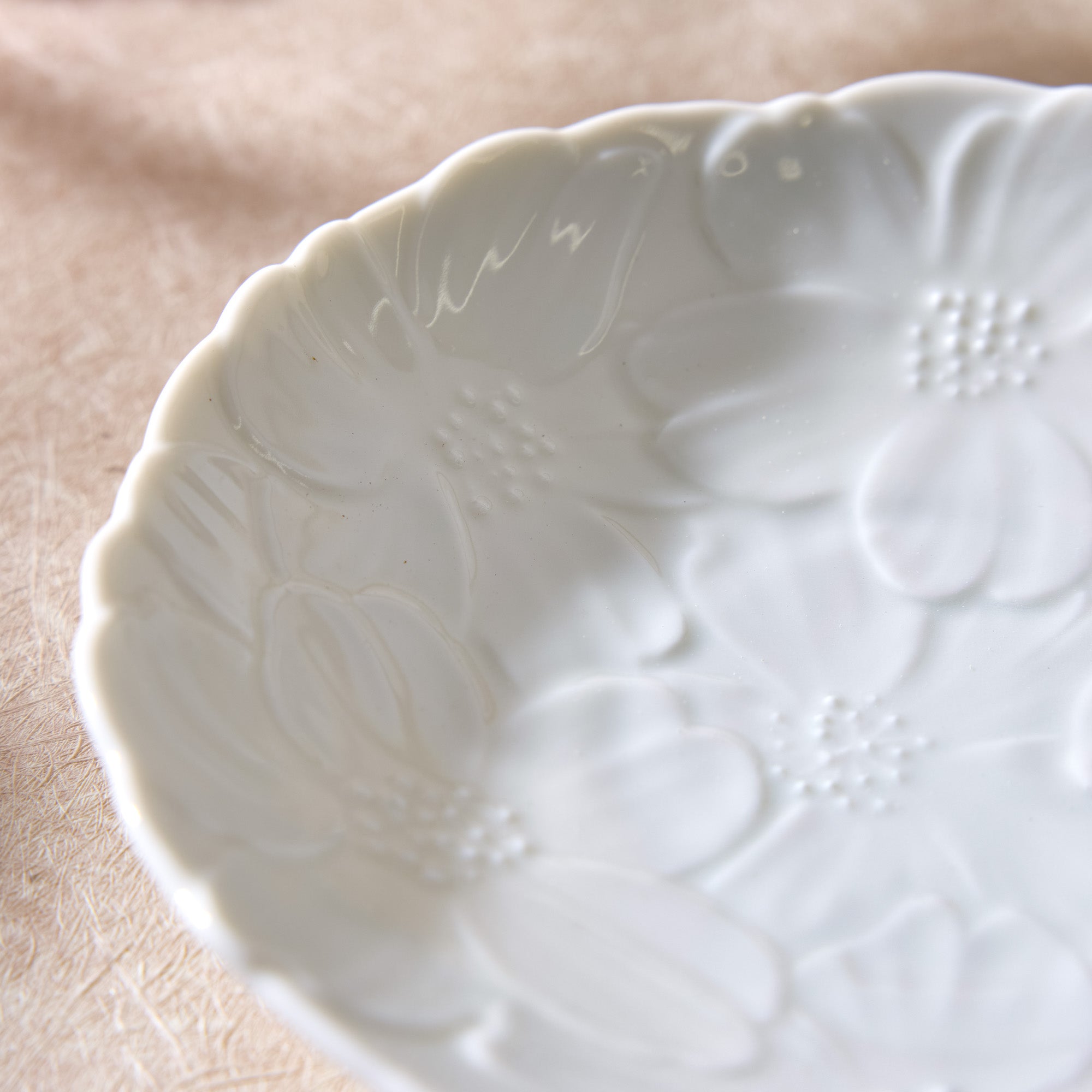 Sakura White Porcelain Plate Set (5 pieces)