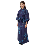 Japanese Kimono Robe - Navy Blue Bird