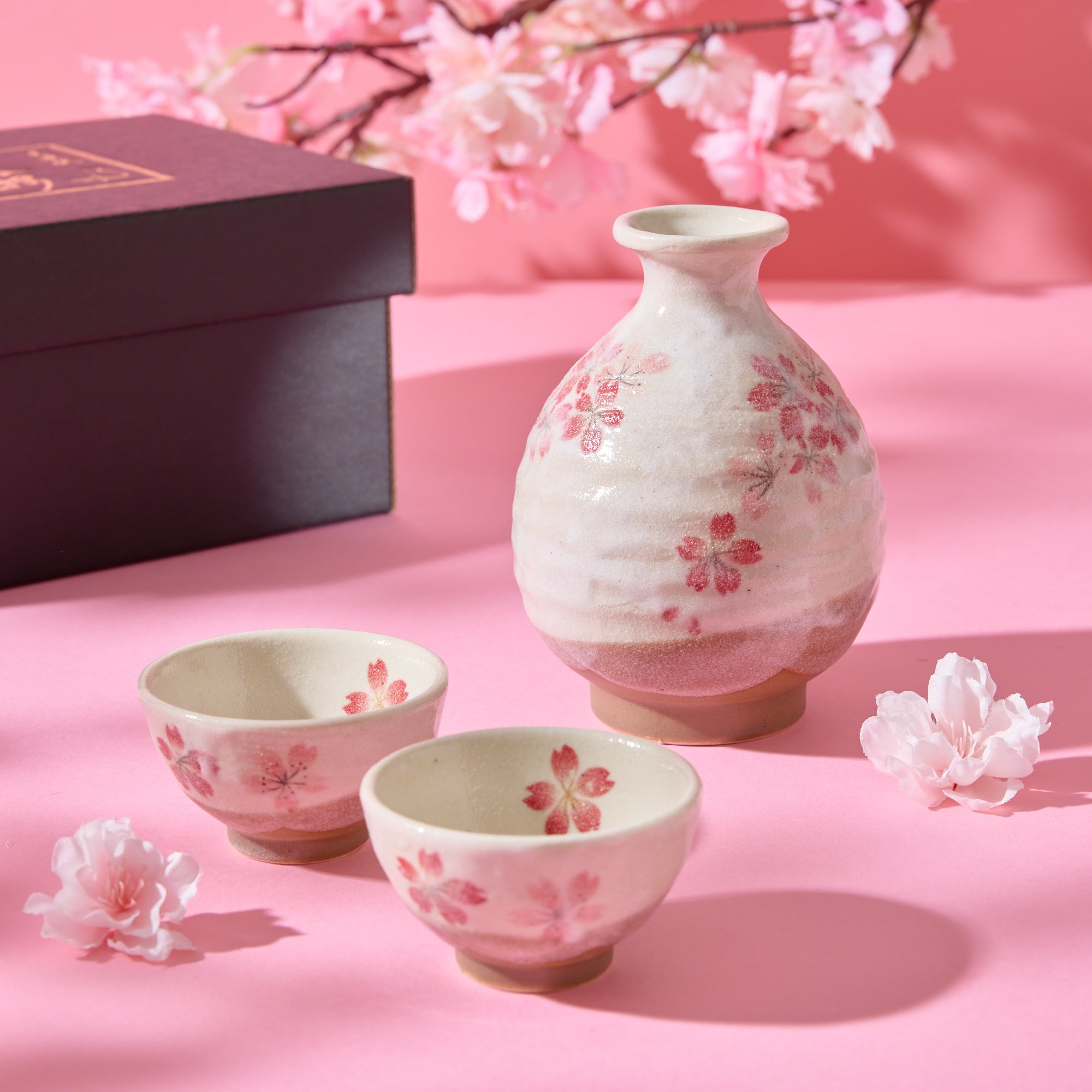 Sakura Mino Ware Sake Set