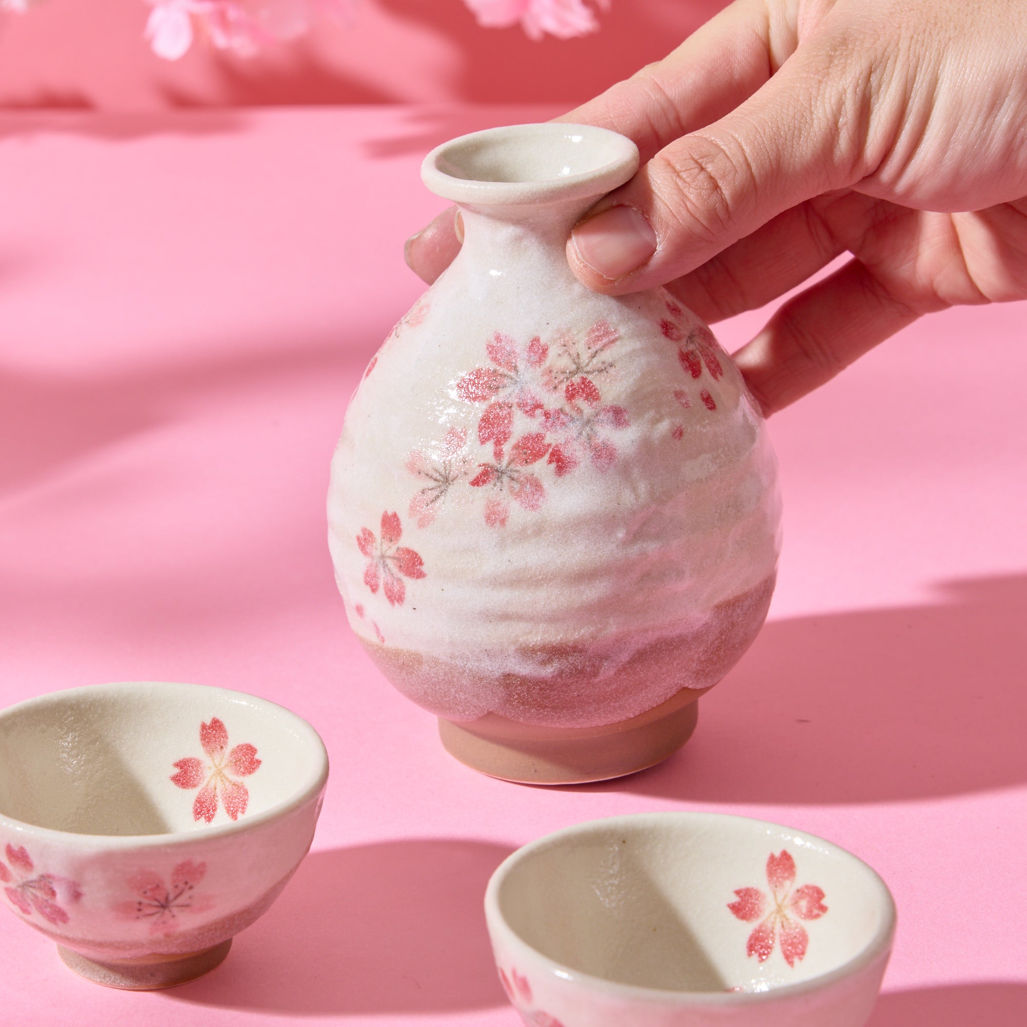 Sakura Mino Ware Sake Set