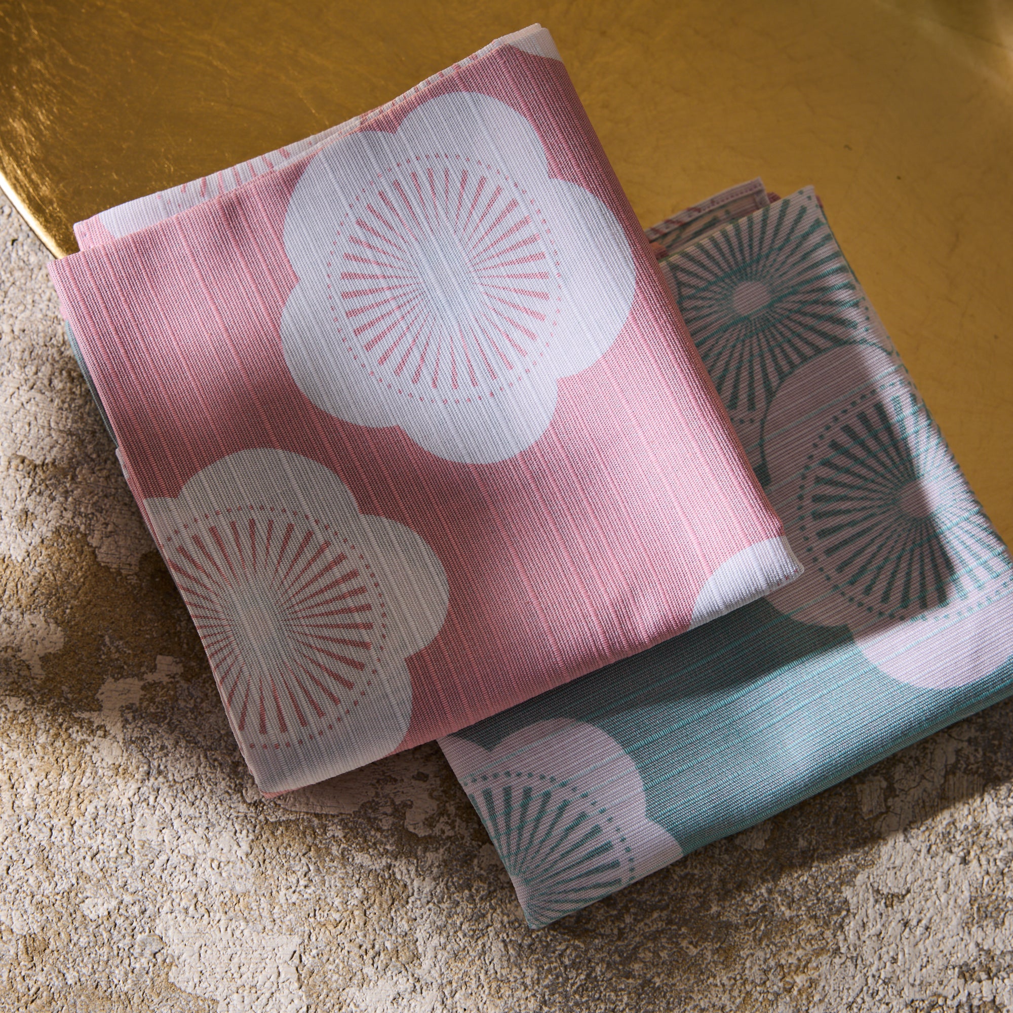 Plum Blossom Reversible Furoshiki (Pink/Blue) 5pcs set