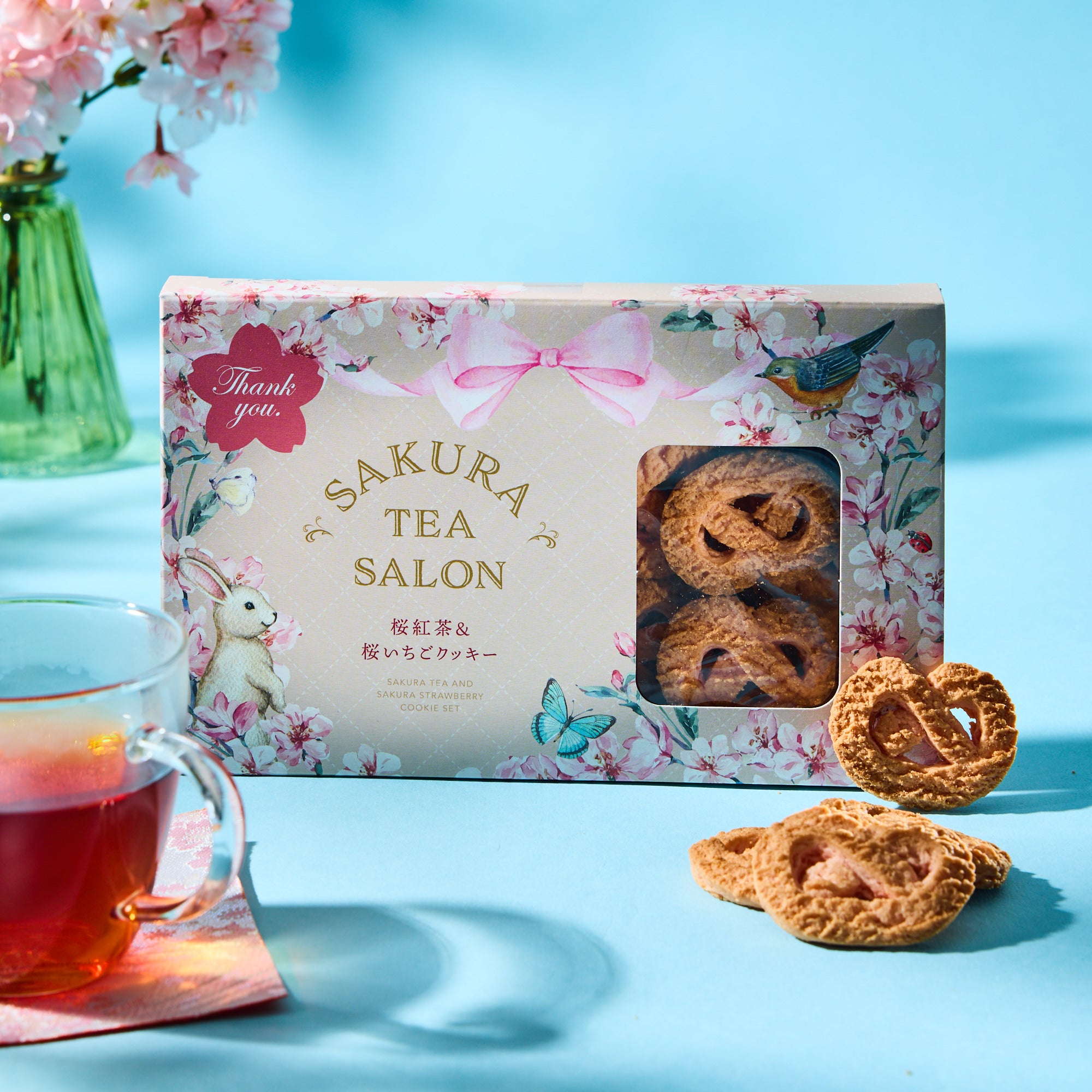 Sakura Tea & Strawberry Cookies Gift Set