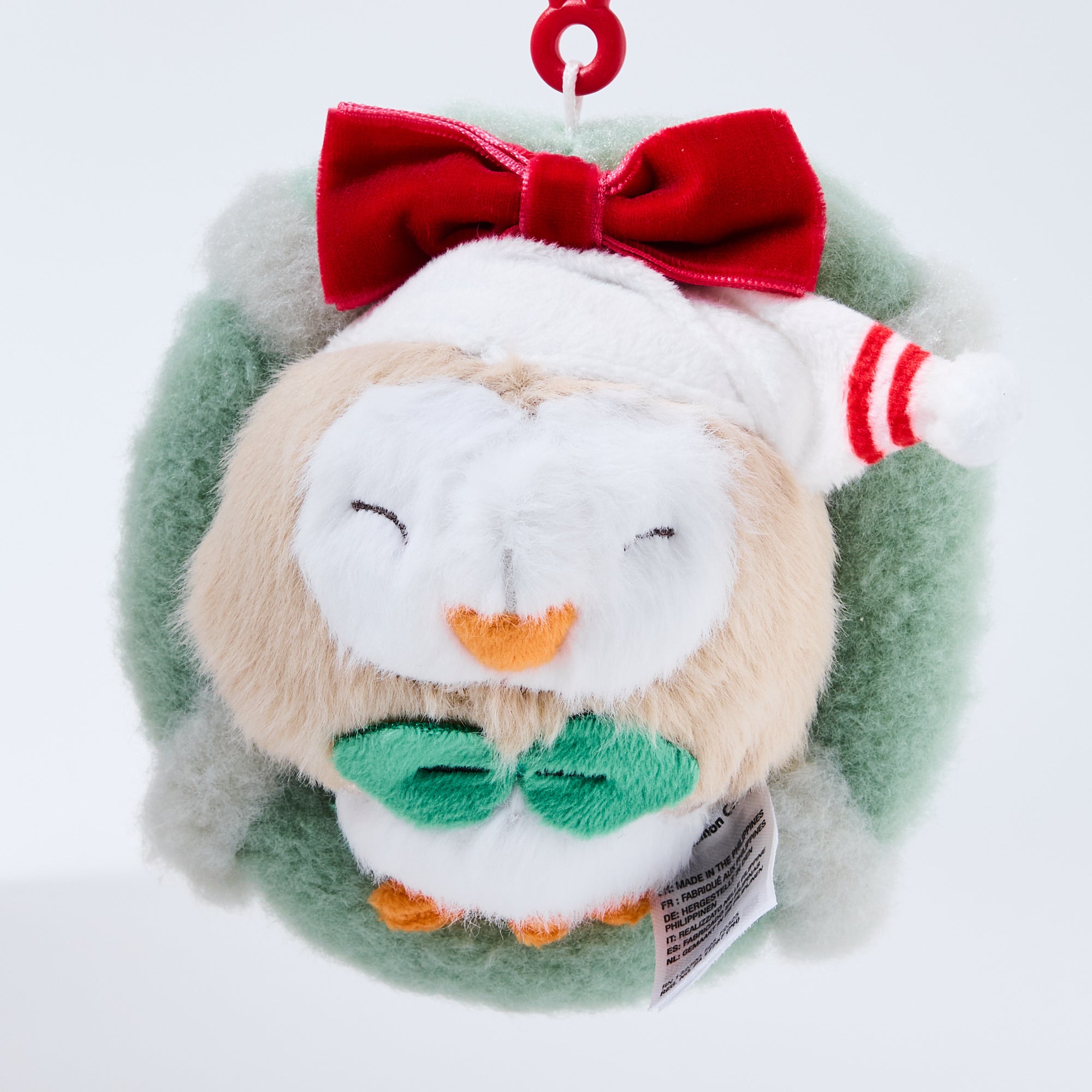 Pokemon Holiday Rowlet Plush Keychain