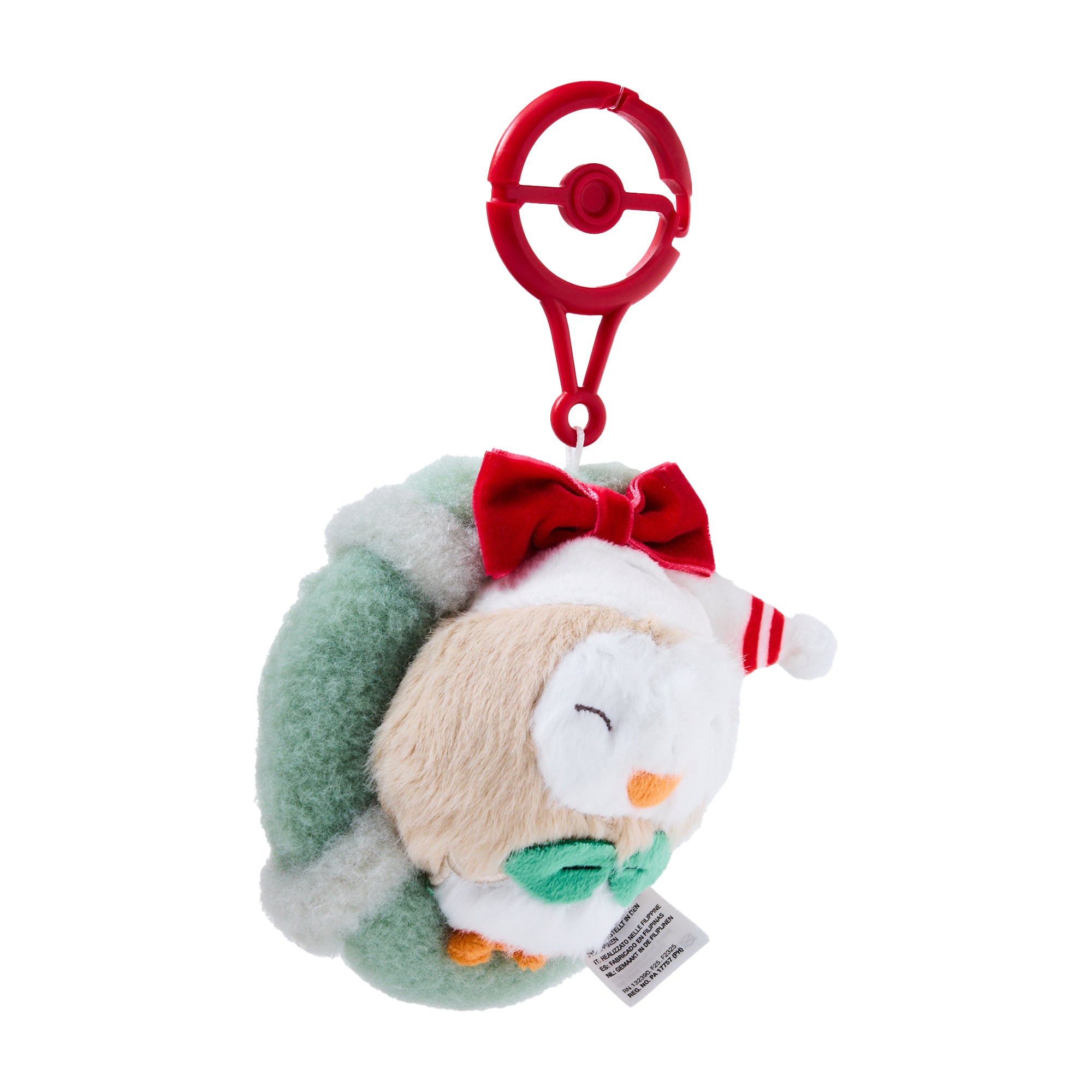 Pokemon Holiday Rowlet Plush Keychain