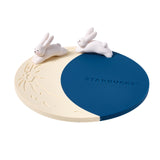 Starbucks 2025 Autumn Festival Moon & Rabbit Silicone Coaster