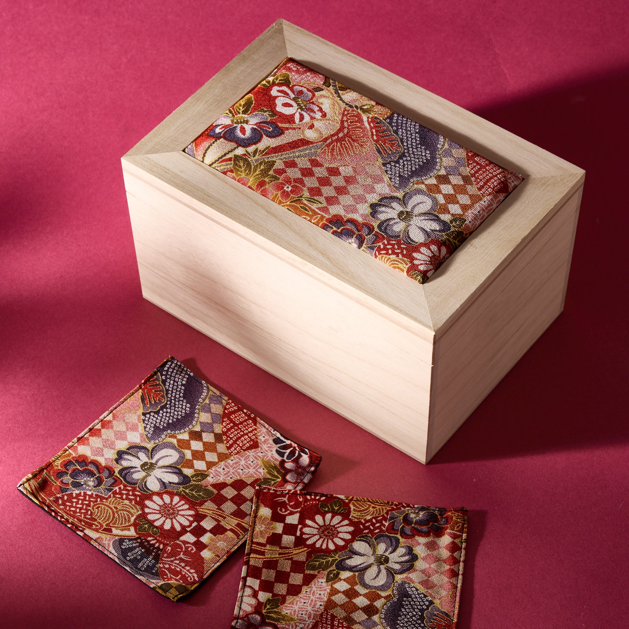 Floral Chirimen Mino Ware Mug Set