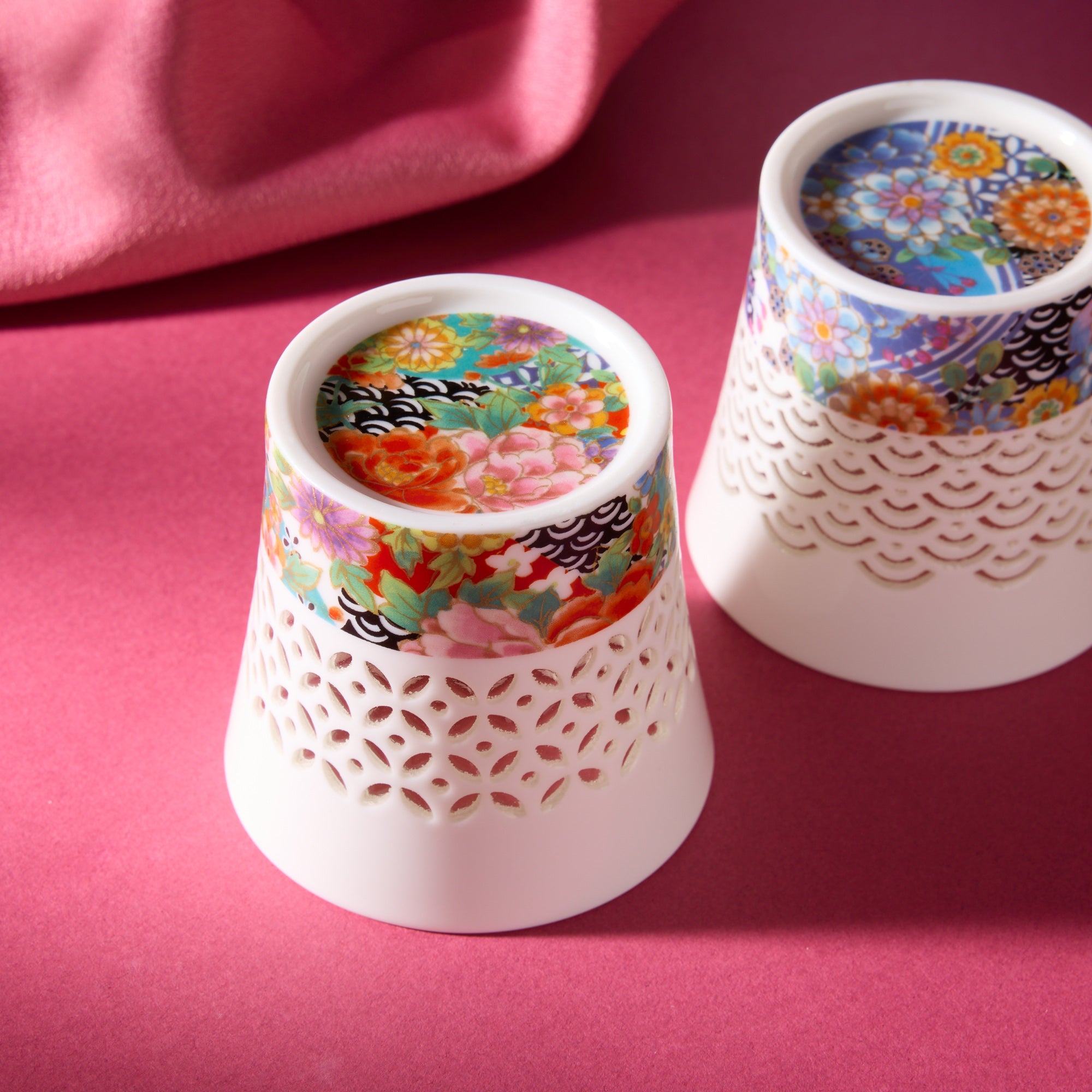 Translucent Yuzen Cup Set