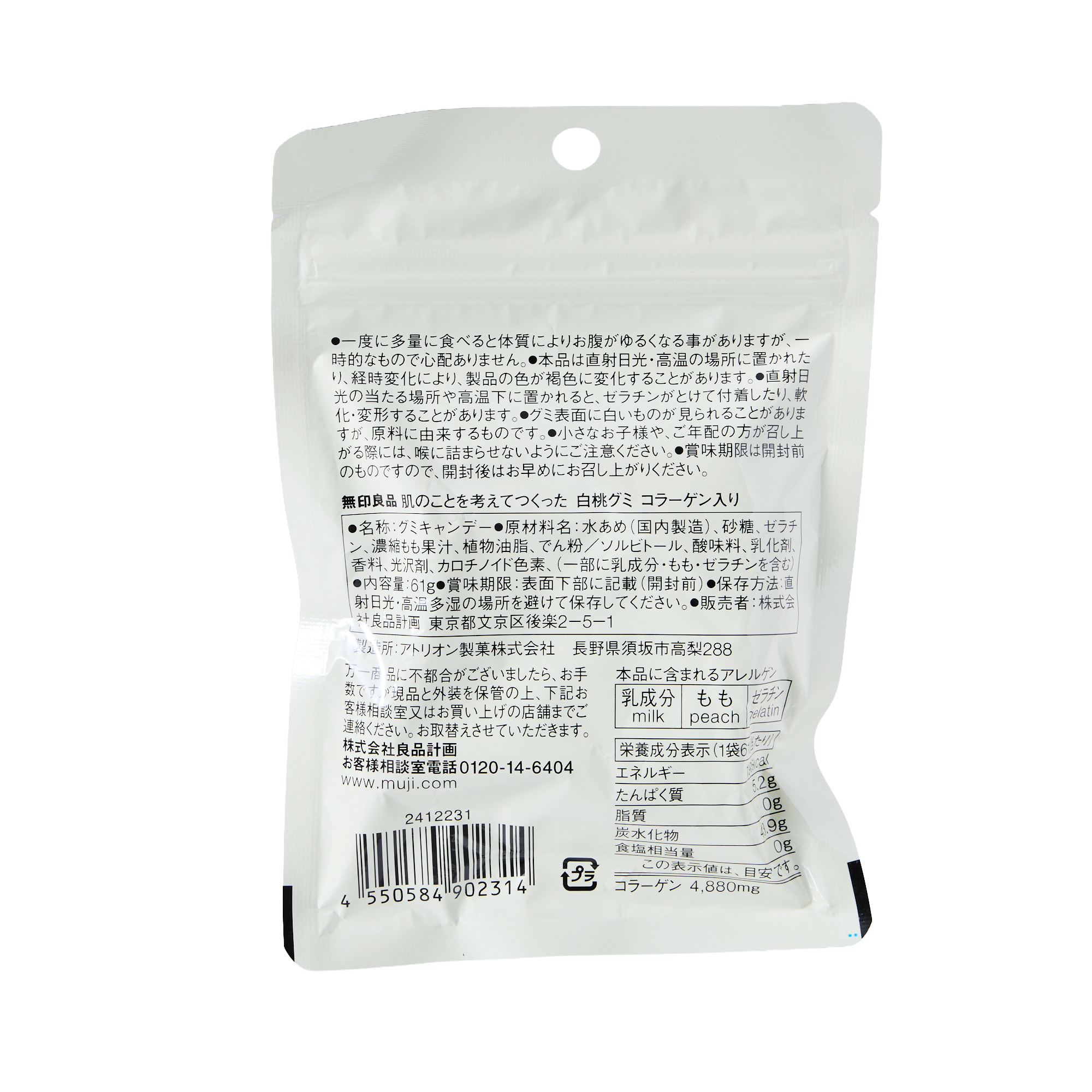 Muji White Peach Gummy