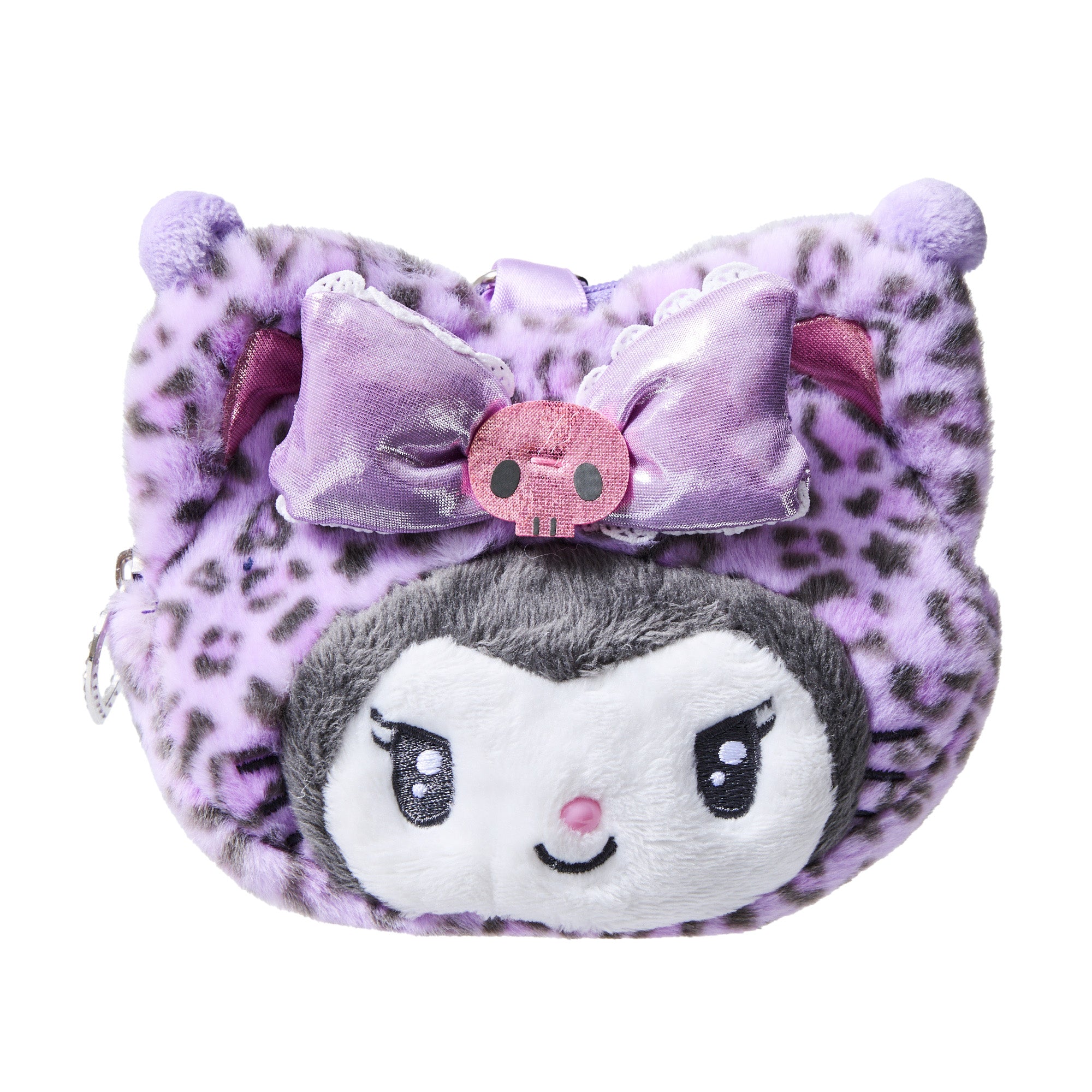 Kuromi Face-Shaped Pouch Bag Charm (Leopard Gal Cat)